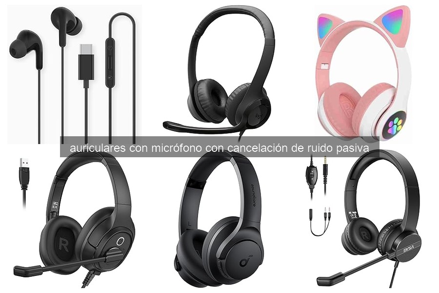 Auriculares con micrófono y cancelación de ruido pasiva