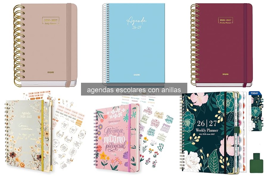 Comparativa de Agendas Escolares con Anillas para Secundaria