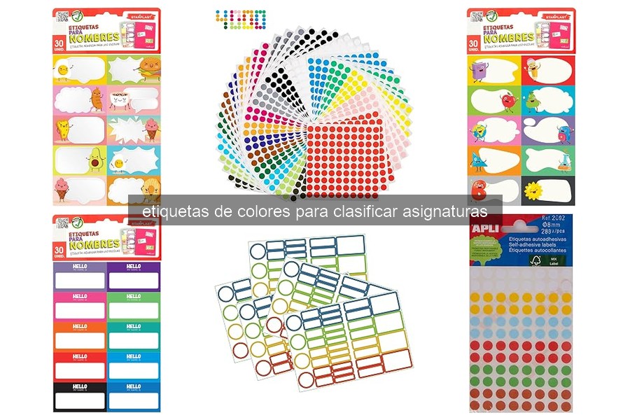 Etquetas de colores para clasificar asignaturas: ¿qué son?