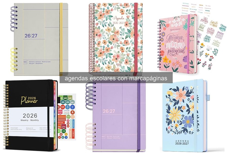 Mejores agendas escolares con marcapáginas 2026-2027
