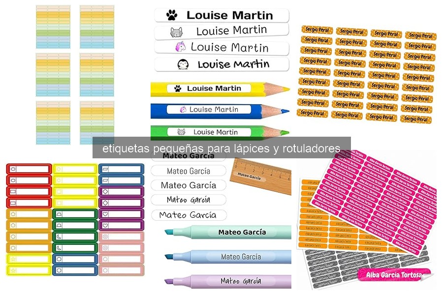 ¿Qué son las etiquetas pequeñas para lápices y rotuladores?